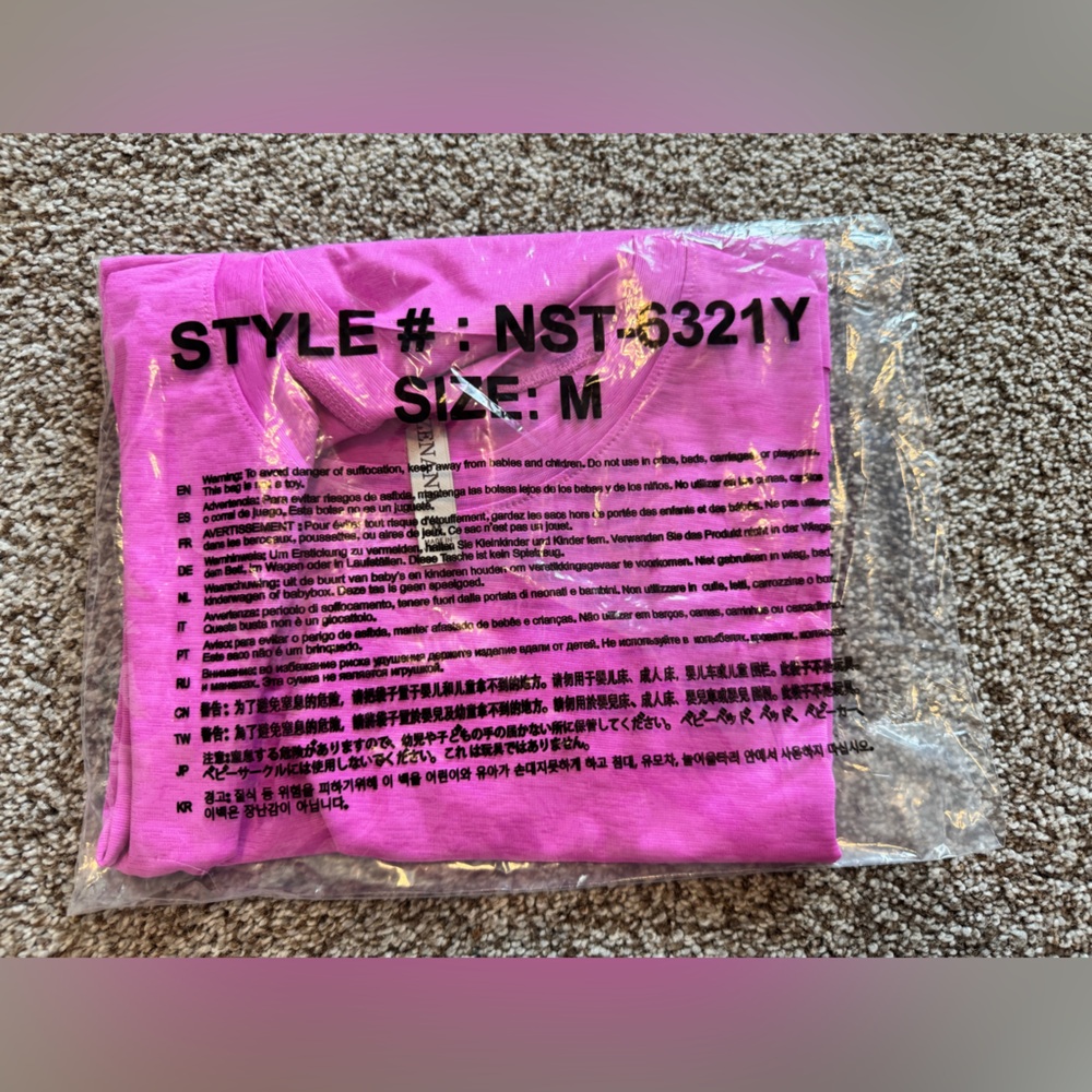 ZENANA•SHARK BITE SIDE SLIT TOP• ZENANA•Bright Pink•STYLE#NST-6321Y - Picture 8 of 8